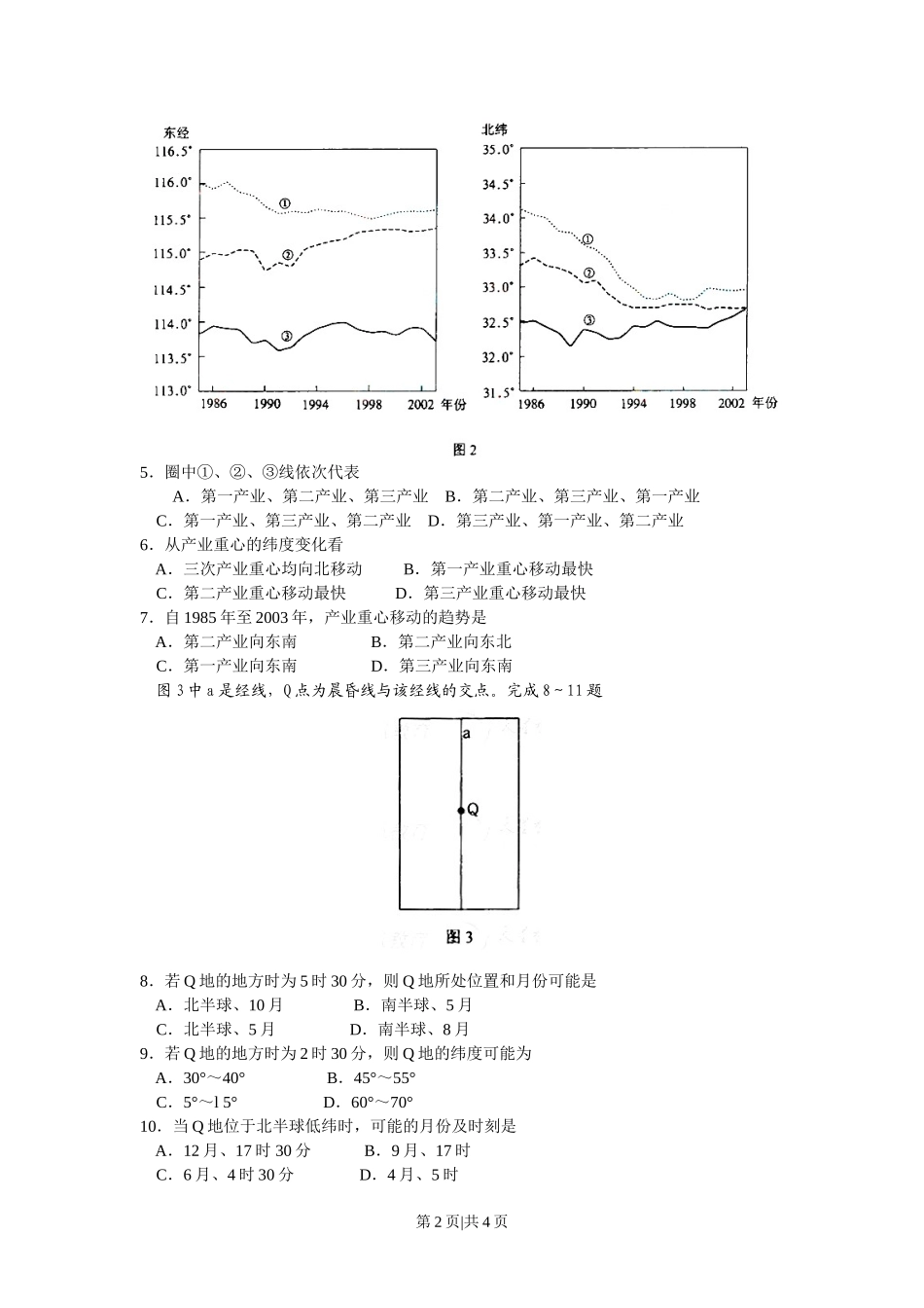 2008年高考地理试卷（浙江）（空白卷）.doc_第2页