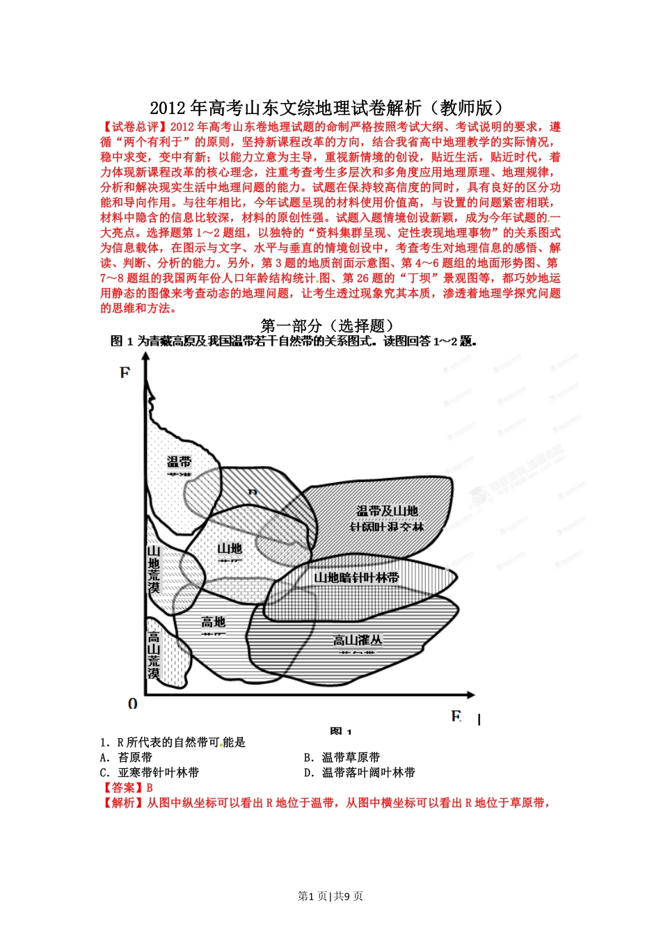 2012年高考地理试卷（山东）（解析卷）.pdf_第1页