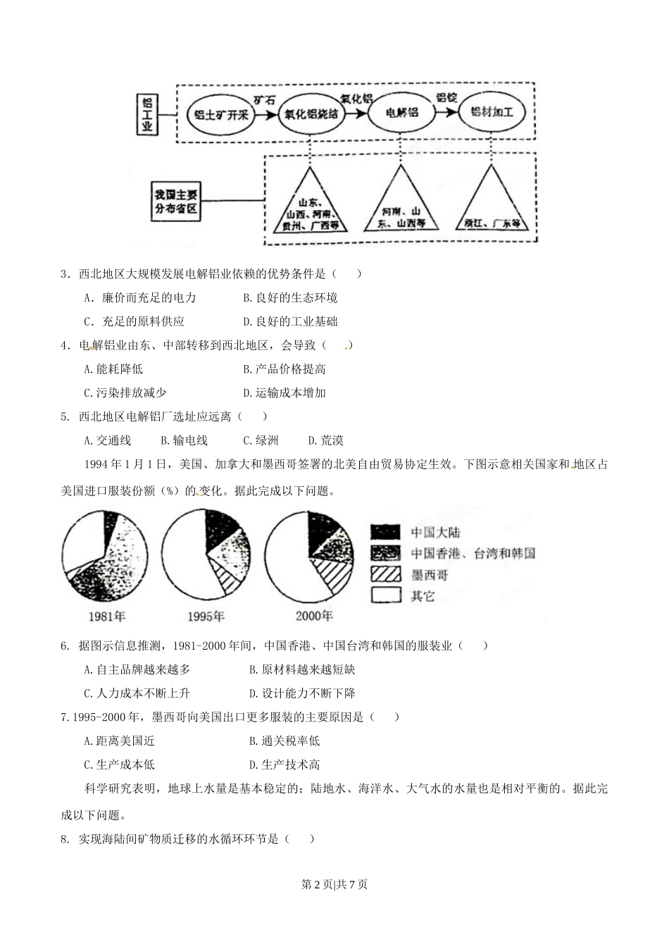 2015年高考地理试卷（海南）（空白卷）.doc_第2页