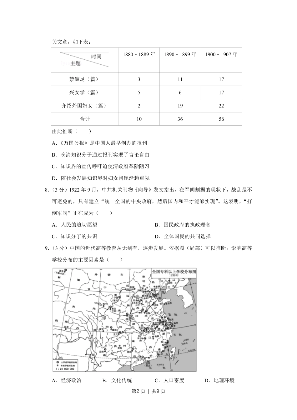 2017年高考历史试卷（江苏）（空白卷）   .pdf_第2页