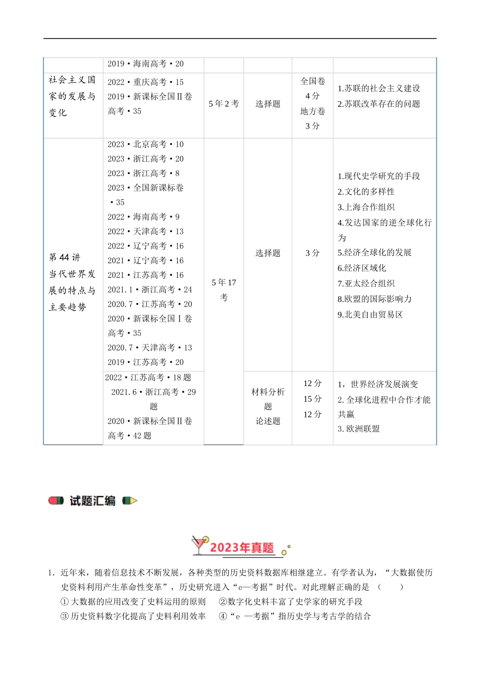 专题13 第二次世界大战后：世界多元文明的竞争与发展（解析版）.docx_第3页