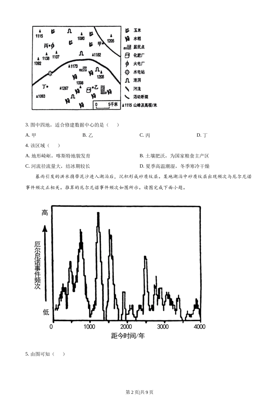 2023年高考地理试卷（北京）（空白卷）.docx_第2页