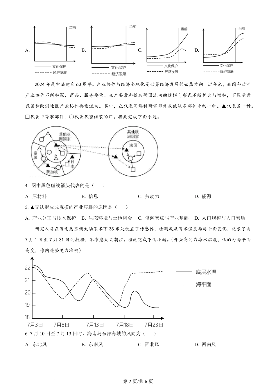 2024年高考地理试卷（福建）（空白卷）.pdf_第2页