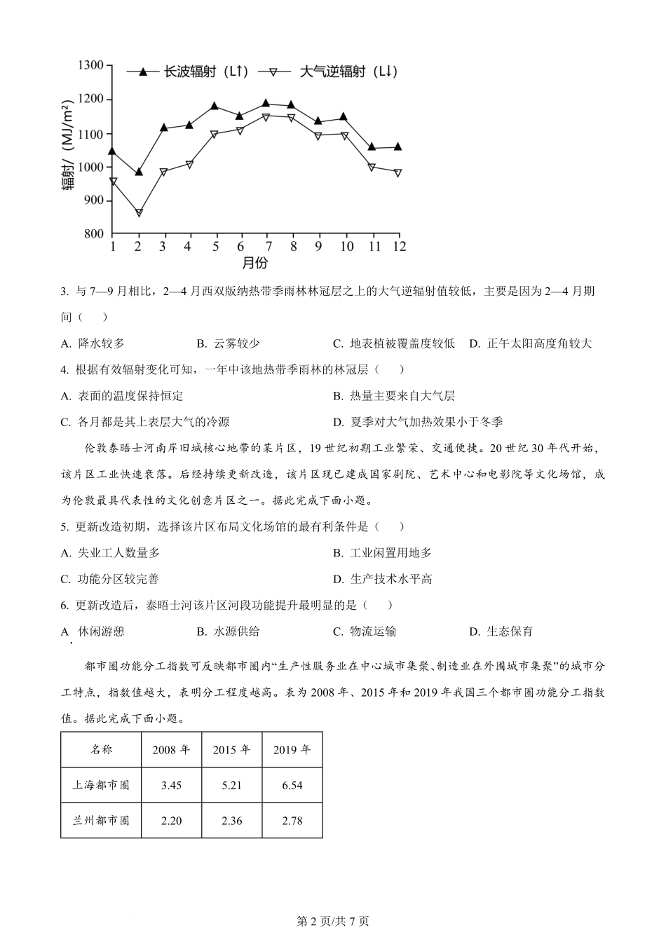 2024年高考地理试卷（广东）（空白卷）.pdf_第2页