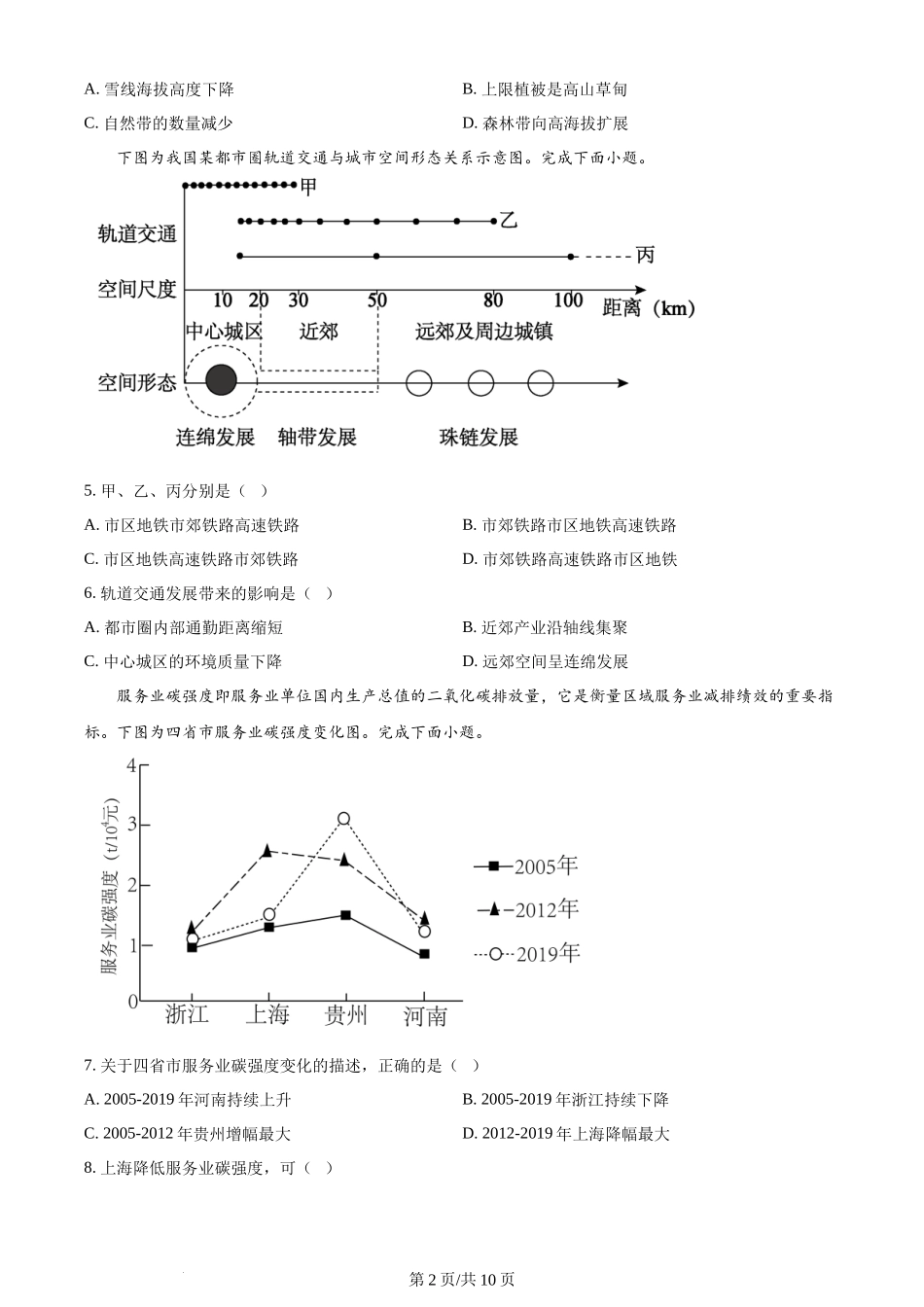 2024年高考地理试卷（浙江）（1月）（空白卷）.docx_第2页