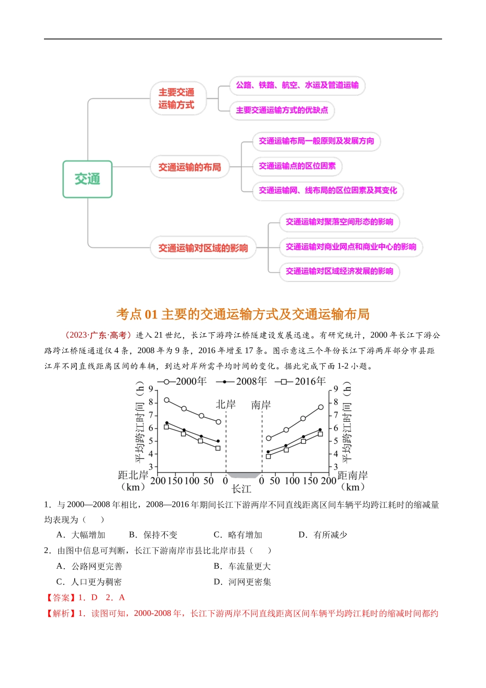 专题12  交通-五年（2019-2023）高考地理真题分项汇编（解析版）.docx_第2页