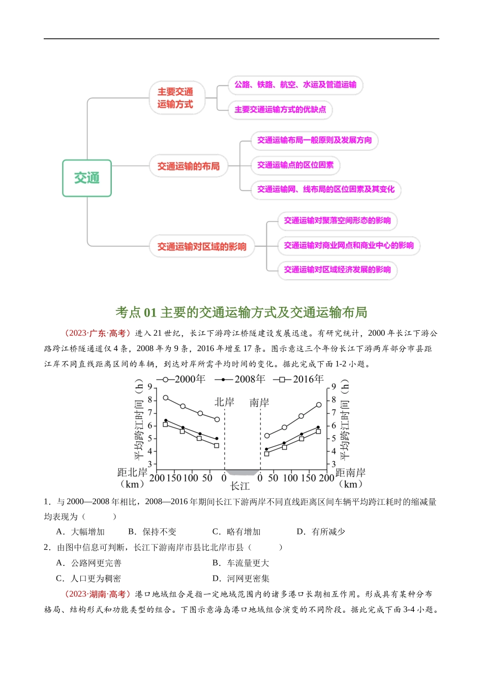 专题12  交通-五年（2019-2023）高考地理真题分项汇编（原卷版）.docx_第2页