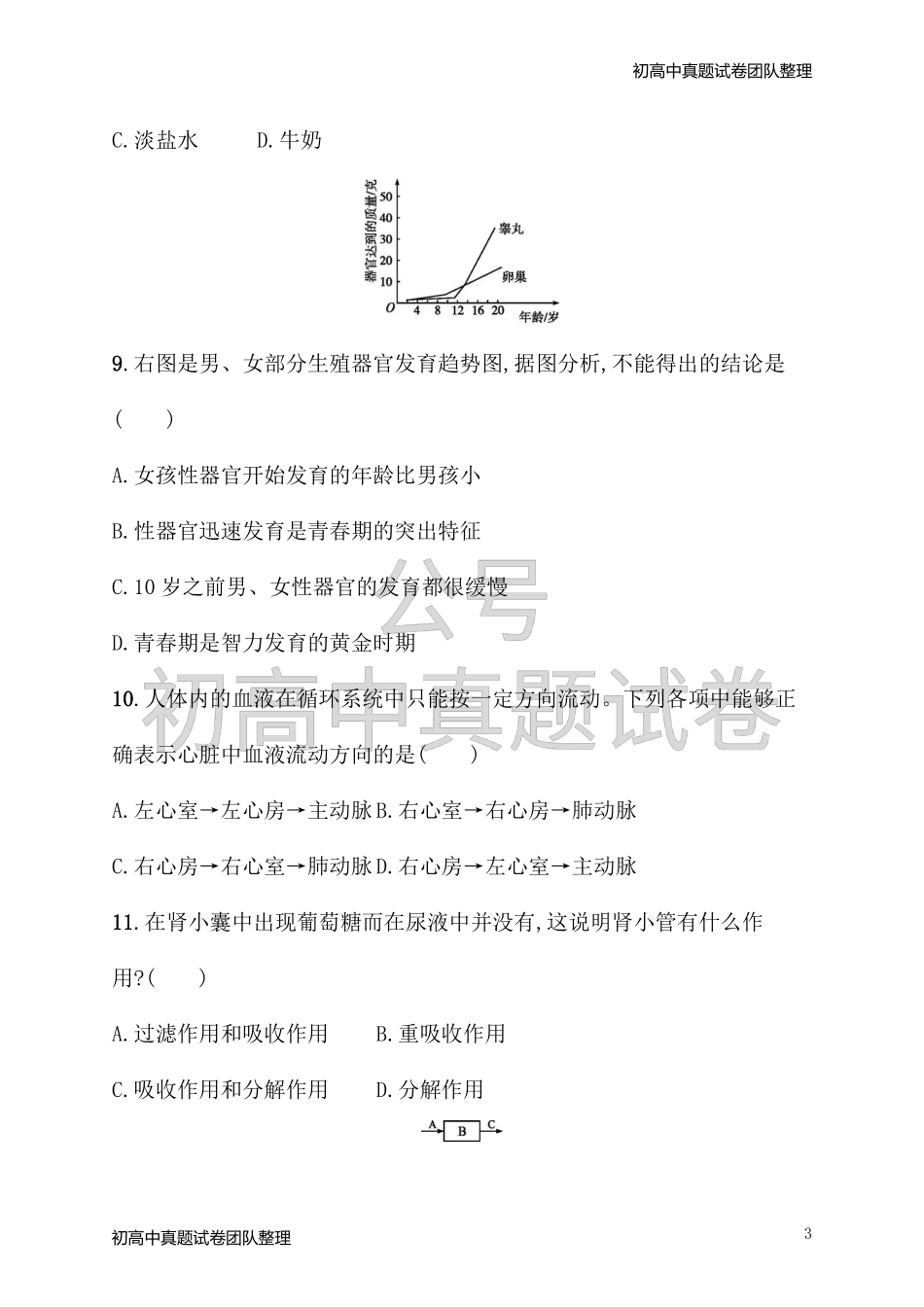 七年级生物下册期末测评1新版新人教版.pdf_第3页