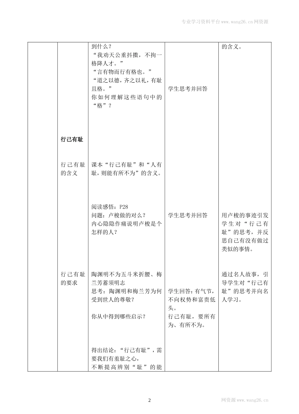 人教版《道德与法治》七年级下册-3.2 青春有格 教学设计.doc_第2页