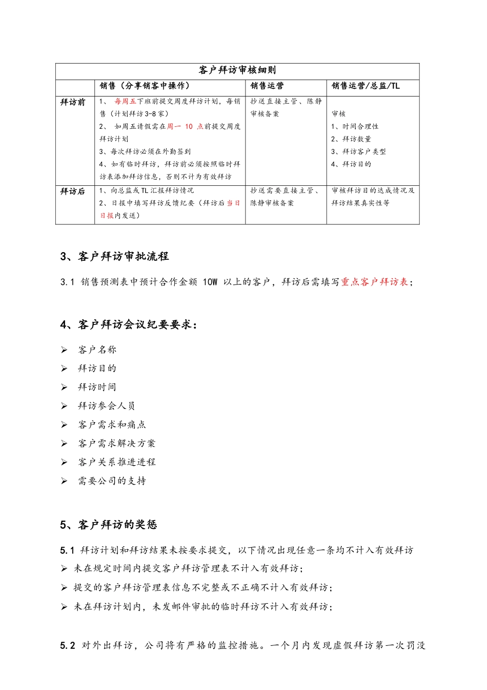 17-【行业案例】XX公司（北京）KA销售客户拜访管理办法.docx_第2页