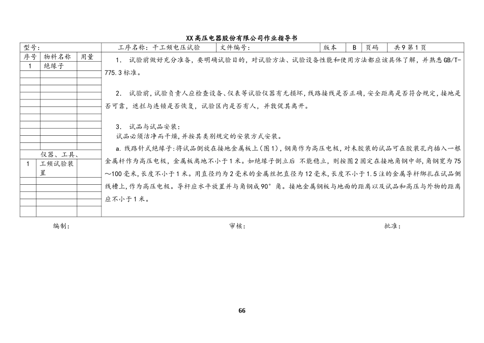 22-【行业案例】XX车间-（7）干工频电压试验作业指导书.doc_第1页