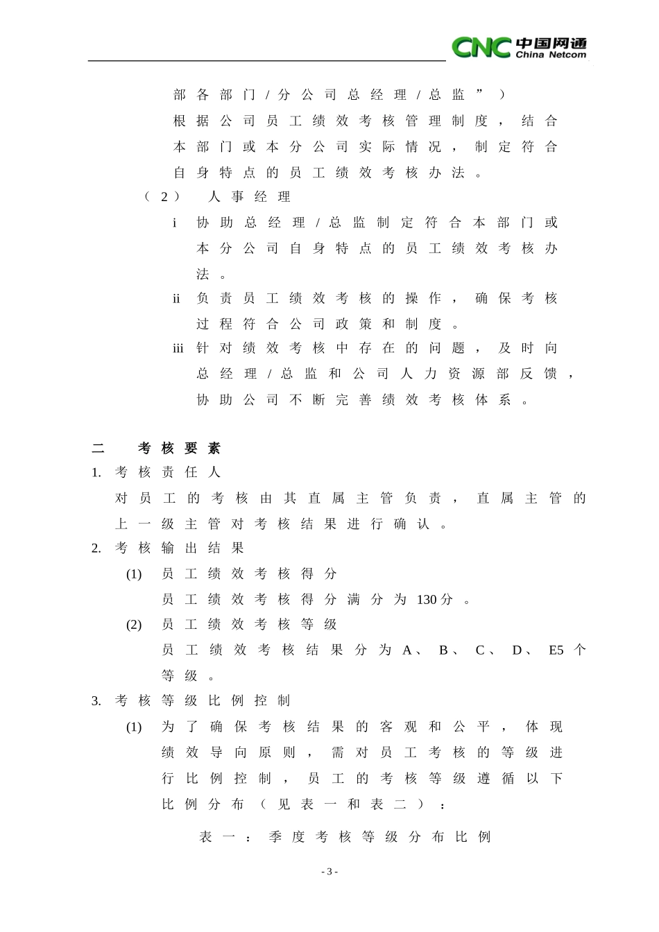 中国网络通信有限公司员工绩效考核管理制度.doc_第3页