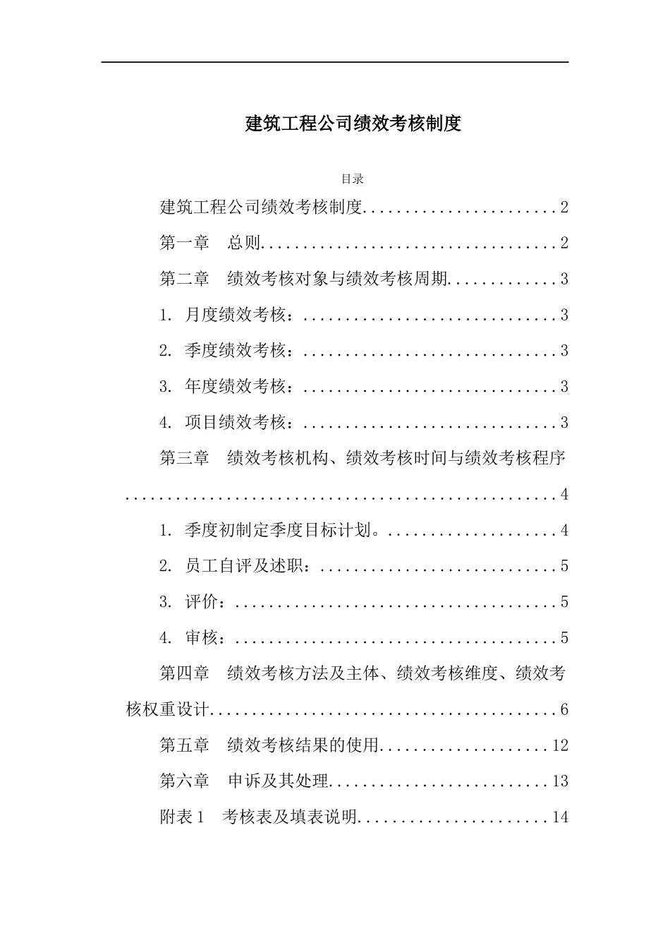 建筑工程公司绩效考核制度(打印版).docx_第2页