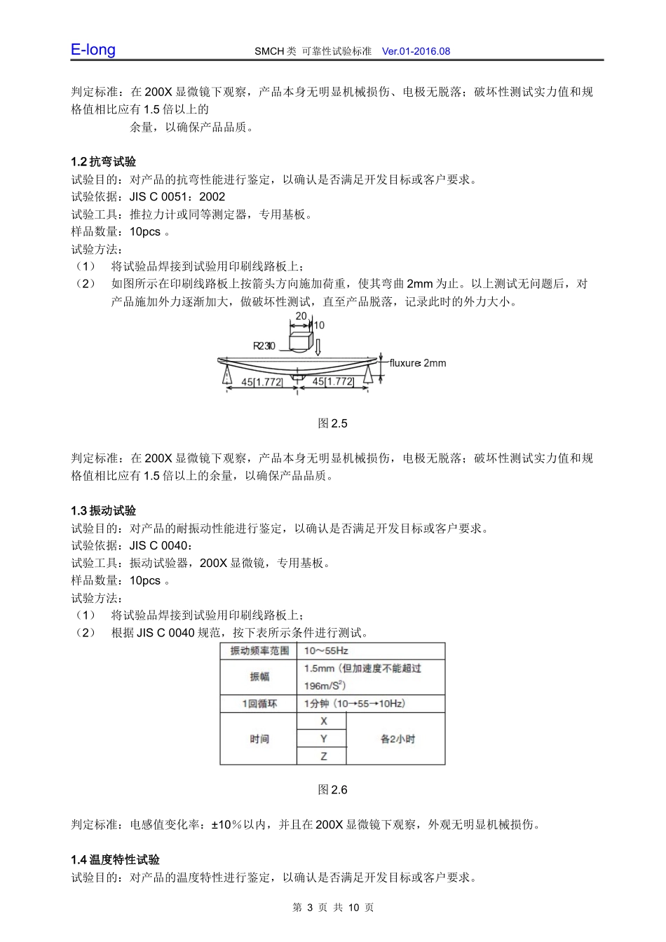 隆宇SMCH类功率电感可靠性试验标准.docx_第3页