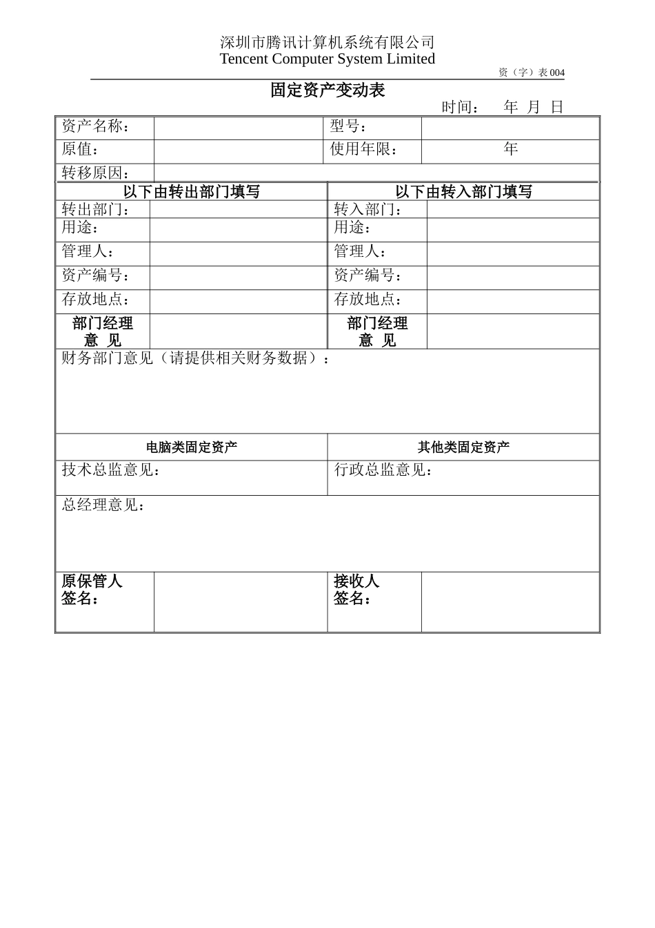 资004固定资产变动表OpCo(1).doc_第1页