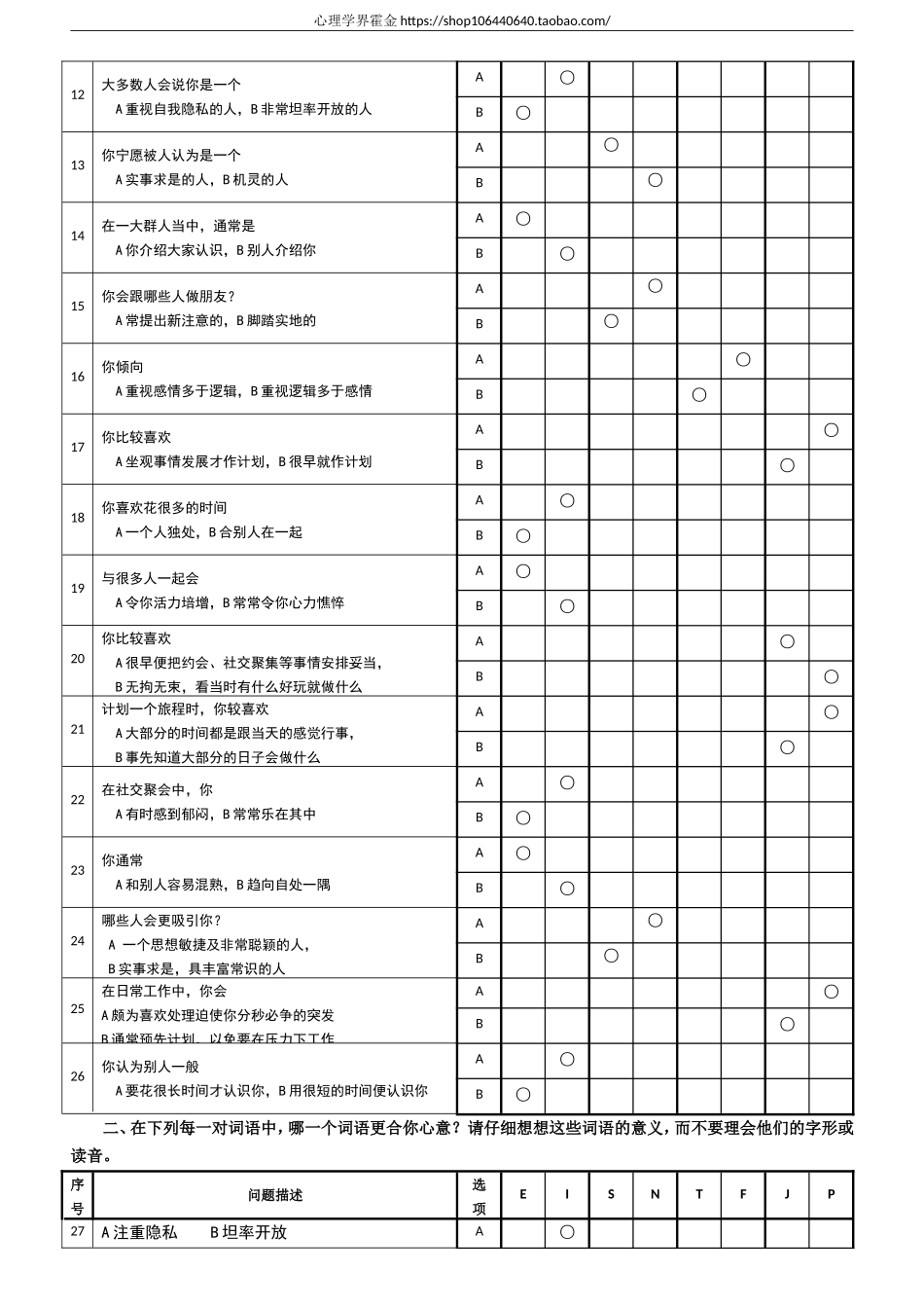 4.MBTI测试-93题打印版（含计分规则）.doc_第2页