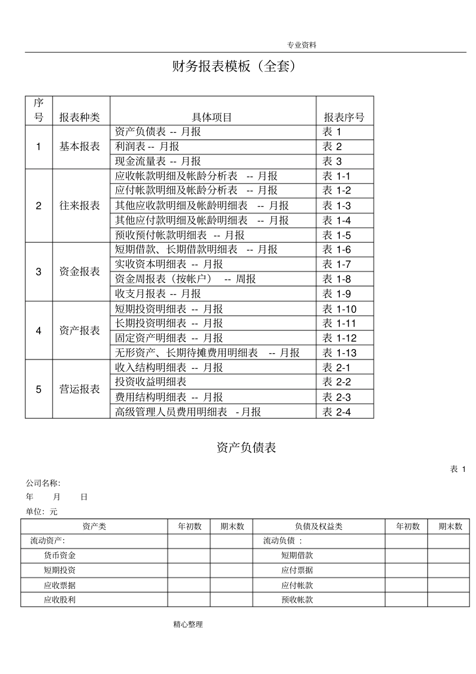 (完整)财务报表模板[全套],推荐文档(1).pdf_第1页