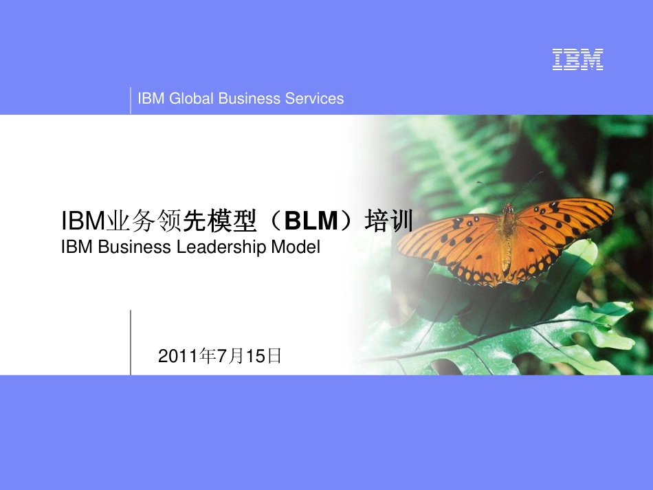 IBM公司业务领导力模型(BLM)介绍（47页ppt）.pdf_第1页