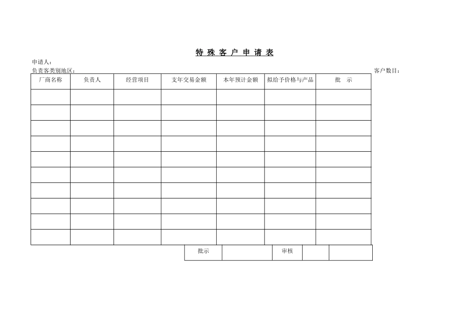 特 殊 客 户 申 请 表(1).DOC_第1页