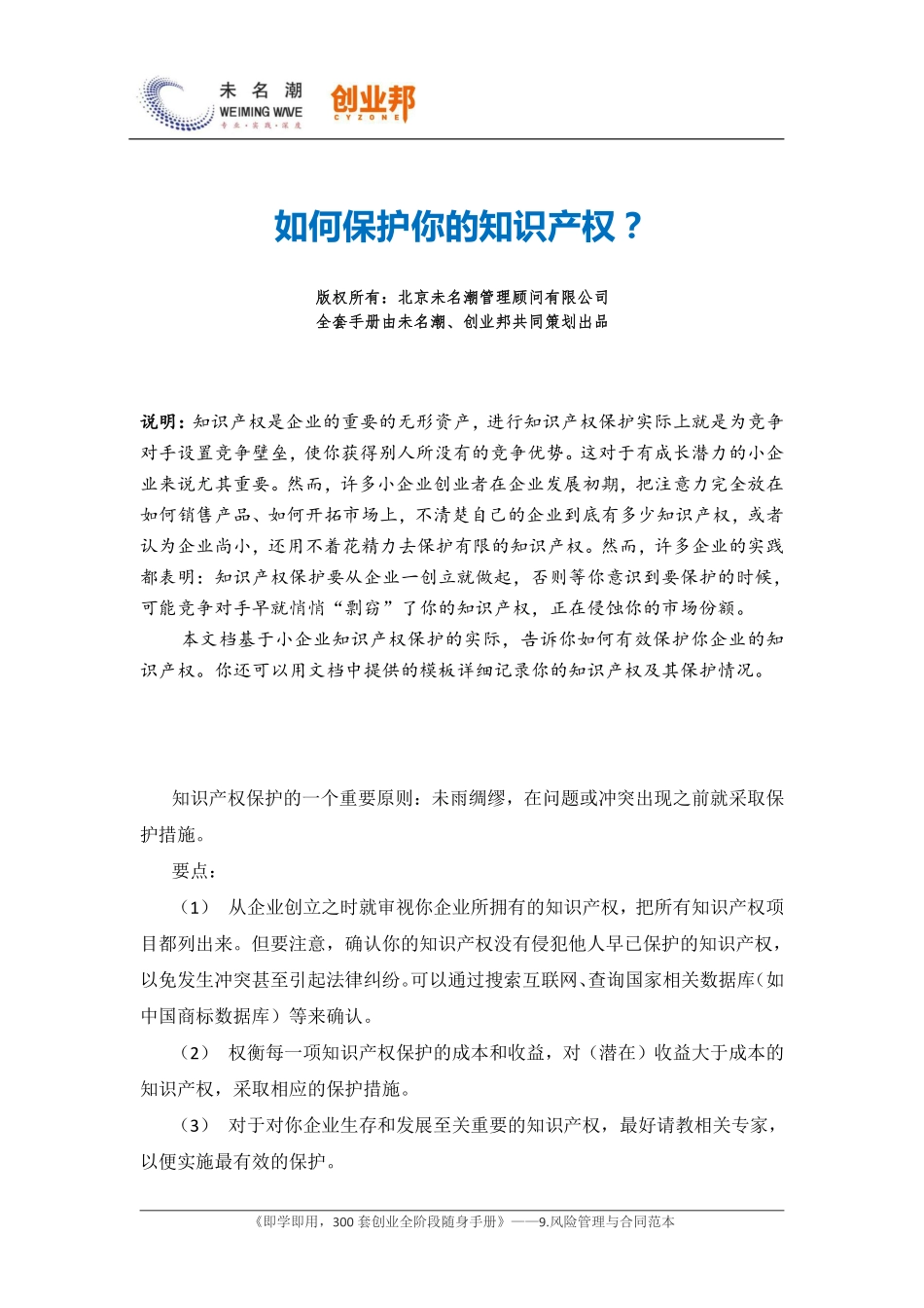 4如何保护你的知识产权（含知识产权保护记录模板）(1).pdf_第1页