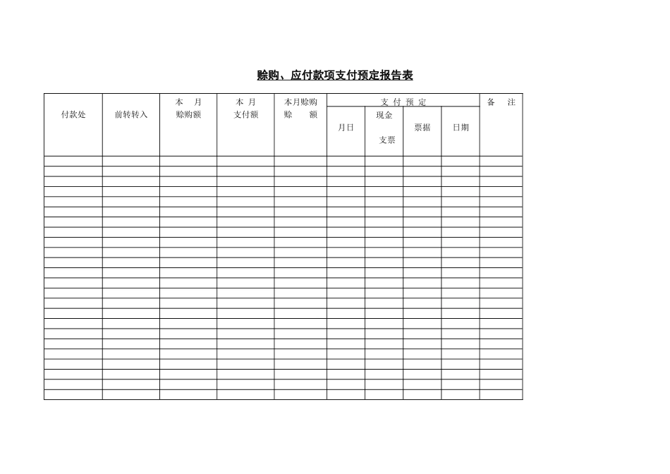 赊购、应付款项支付预定报告(1).DOC_第1页