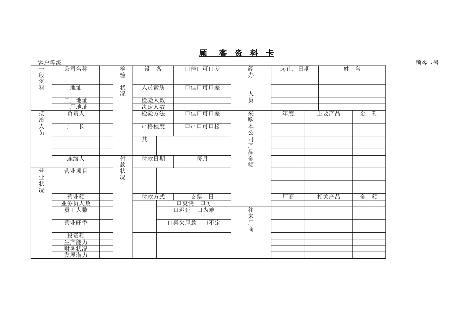 顾   客  资  料  卡(1).DOC_第1页