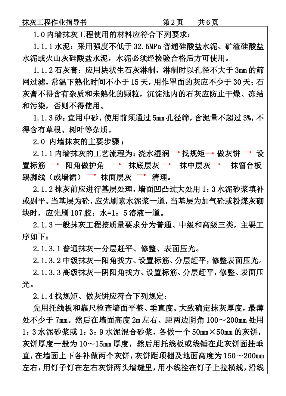 COP95-14抹灰工程作业指导书.DOC_第2页