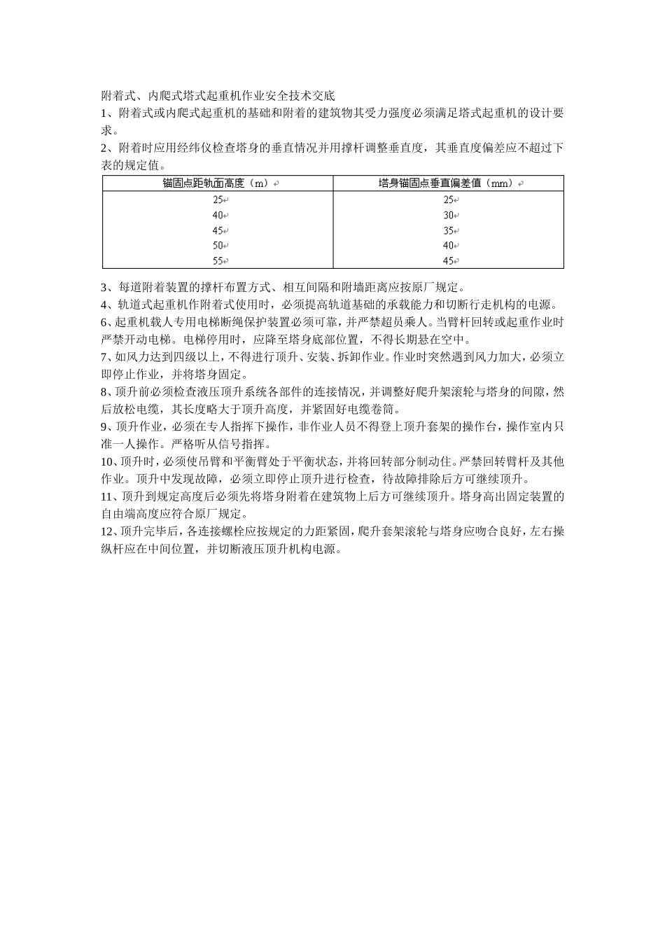 026附着式、内爬式塔式起重机作业安全技术交底.doc_第1页