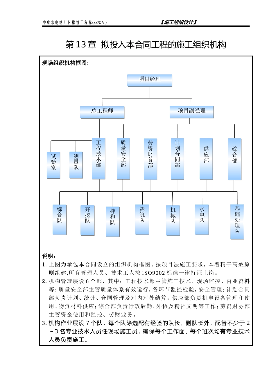 第14章  拟投入本合同工作的施工组织机构.doc_第1页