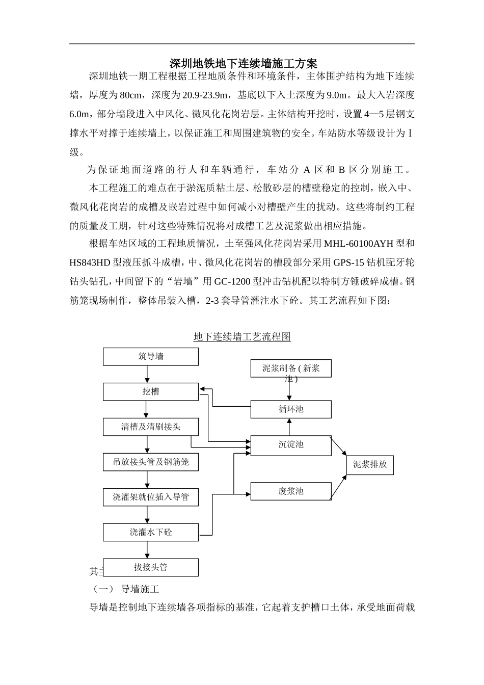 深圳地铁地下连续墙施工组织设计方案.doc_第1页