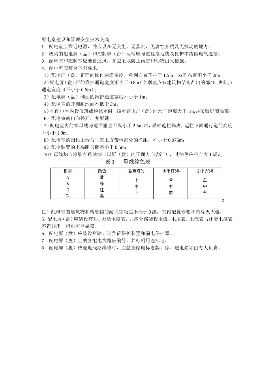 053配电室建设和管理安全技术交底.doc_第1页
