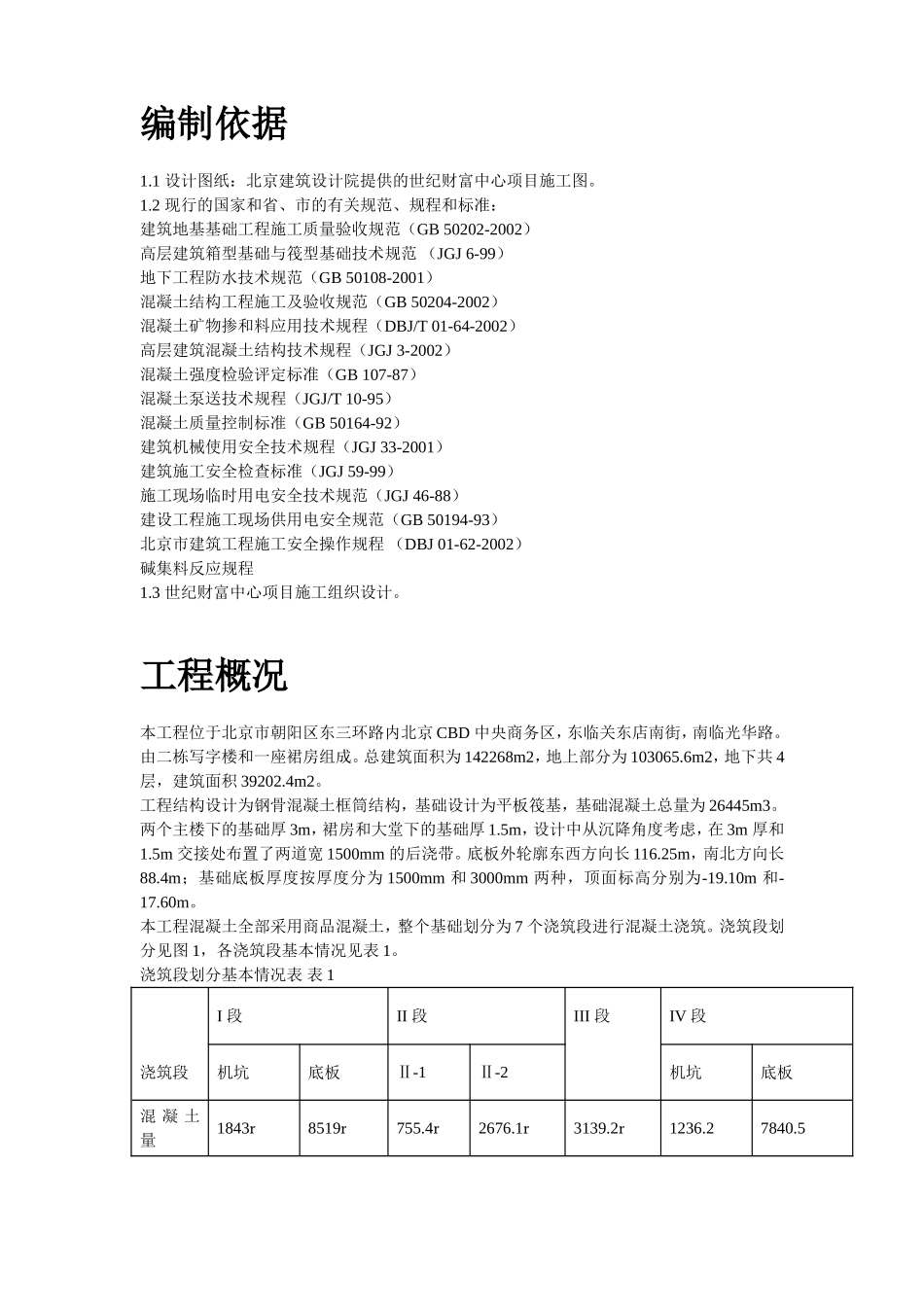 世纪财富中心基础底板混凝土工程施工组织设计方案.doc_第2页