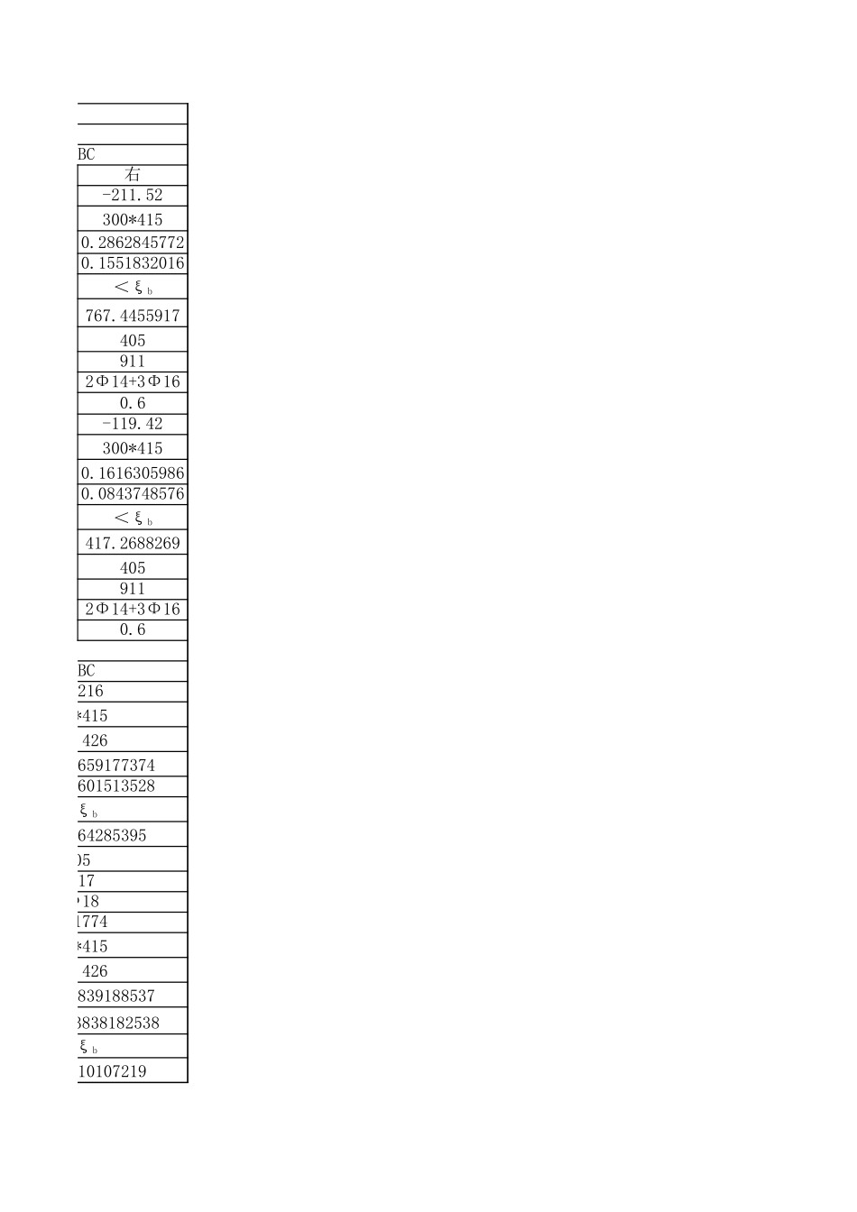 附表22 框架B柱正截面受弯承载力计算（非抗震）  2.xls_第3页