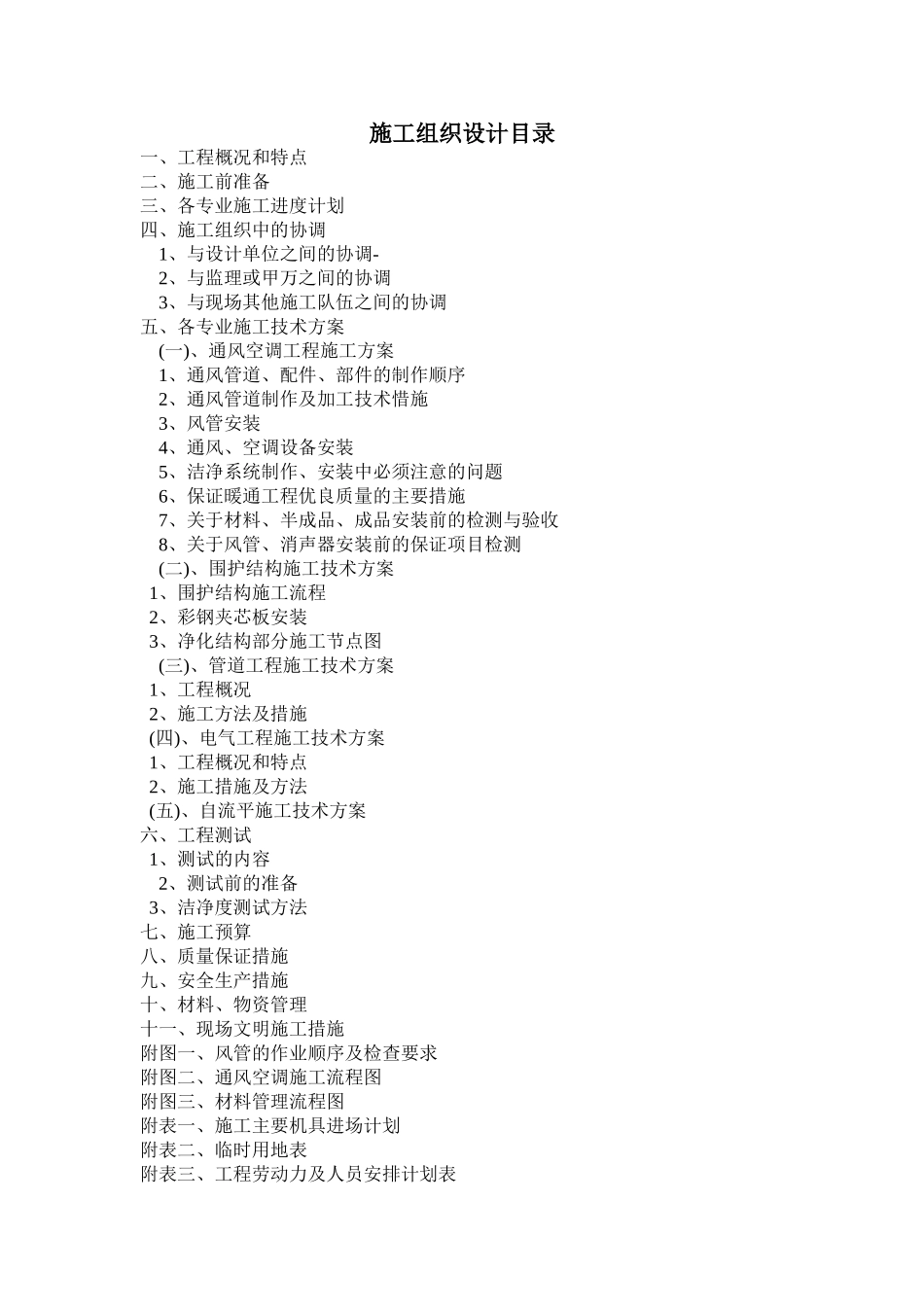 无菌室中央净化系统工程施工组织设计方案.doc_第1页