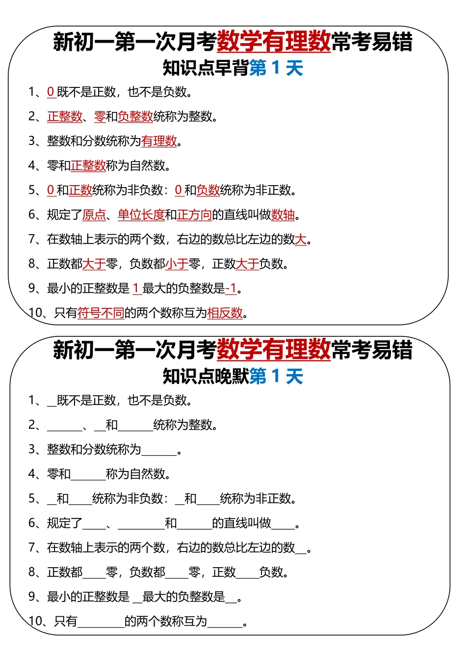 新初一第一次月考数学有理数常考易错.pdf_第1页