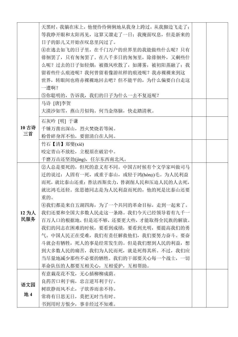 六下语文课本必背闯关表小学语文六年级上册知识点清单（人教部编版）.pdf_第2页