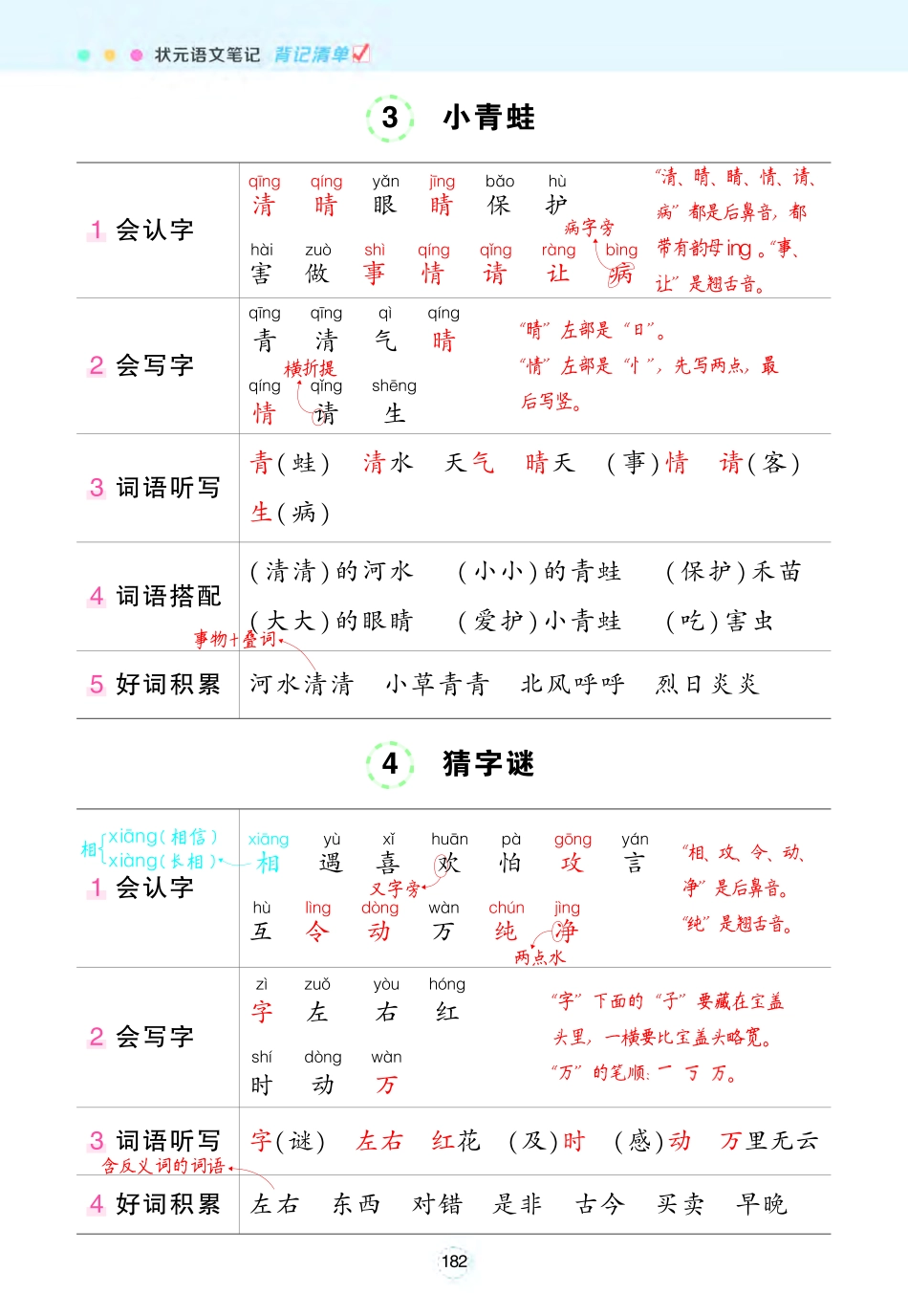 2025春状元语文笔记（背记清单）1下.pdf_第2页