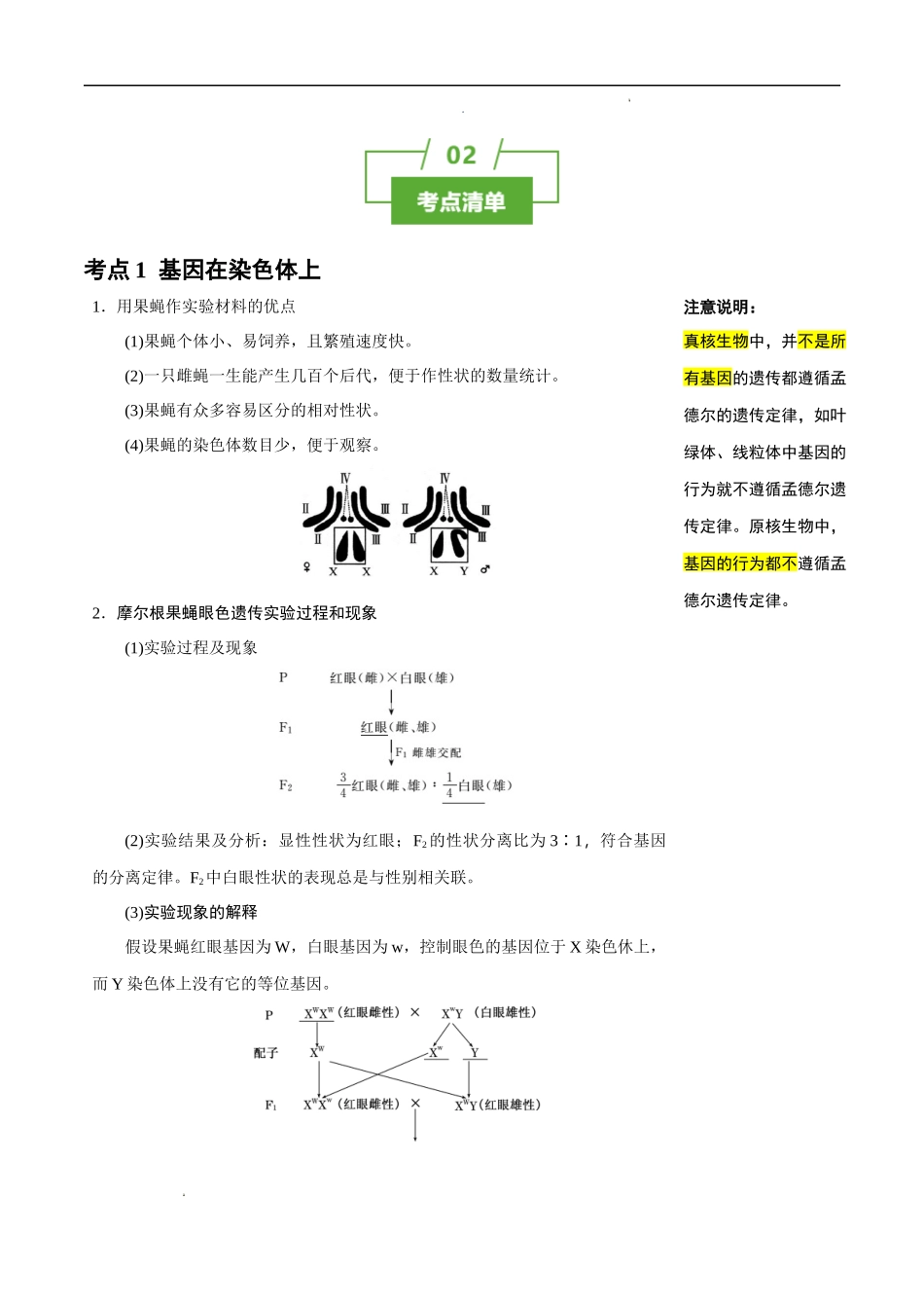 知识清单13 伴性遗传和人类遗传病-2025年高考生物一轮复习知识清单.docx_第2页