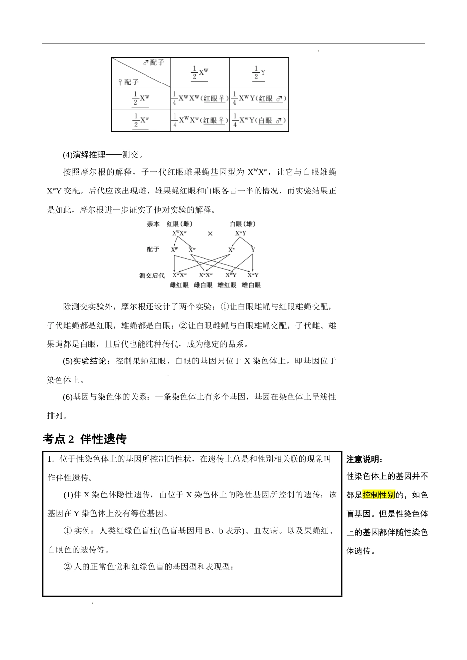 知识清单13 伴性遗传和人类遗传病-2025年高考生物一轮复习知识清单.docx_第3页