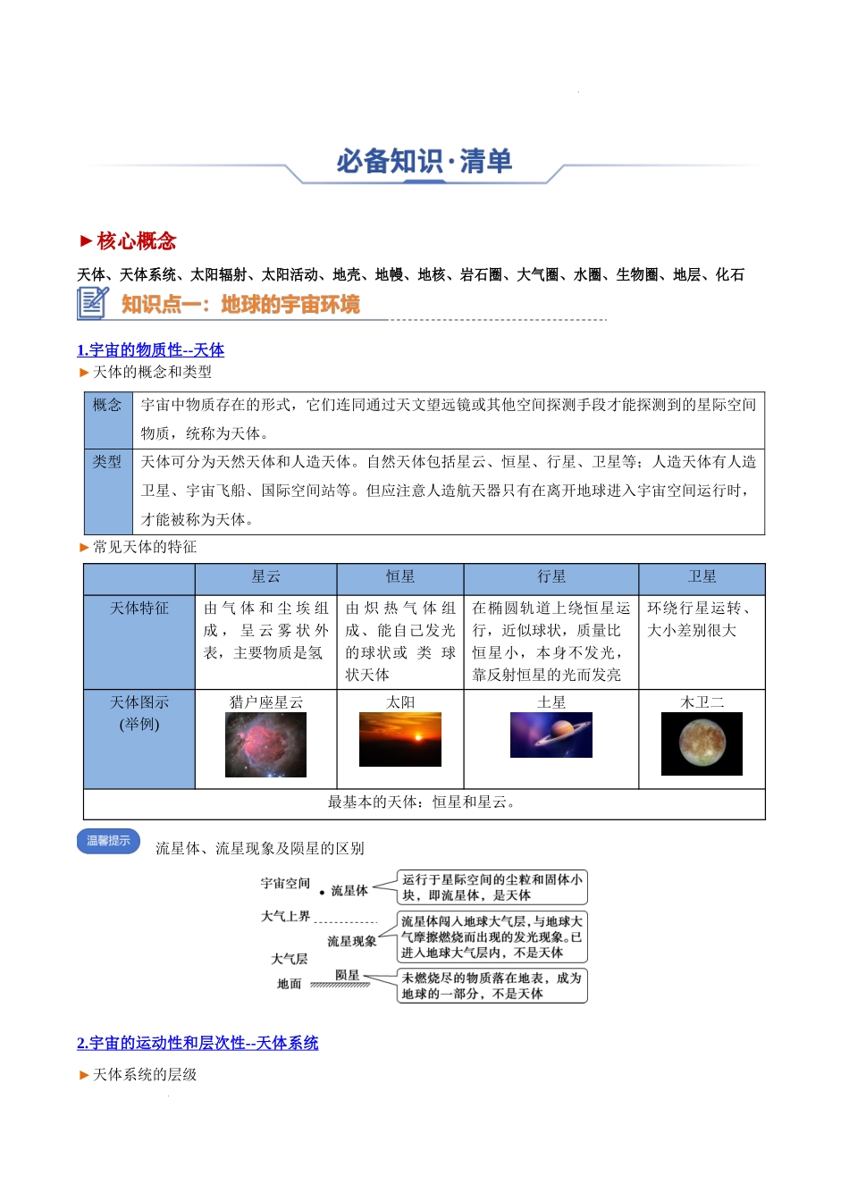 专题02 宇宙中的地球-2025年高考地理一轮复习知识清单.docx_第3页