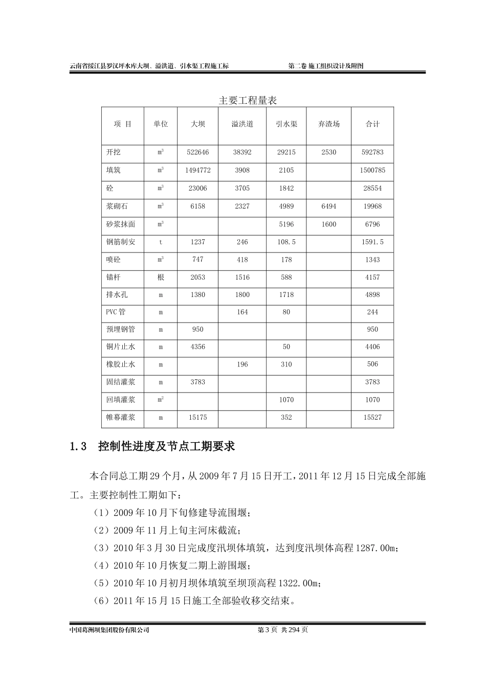 大型水库施工组织设计Word版（共314页）.doc_第3页