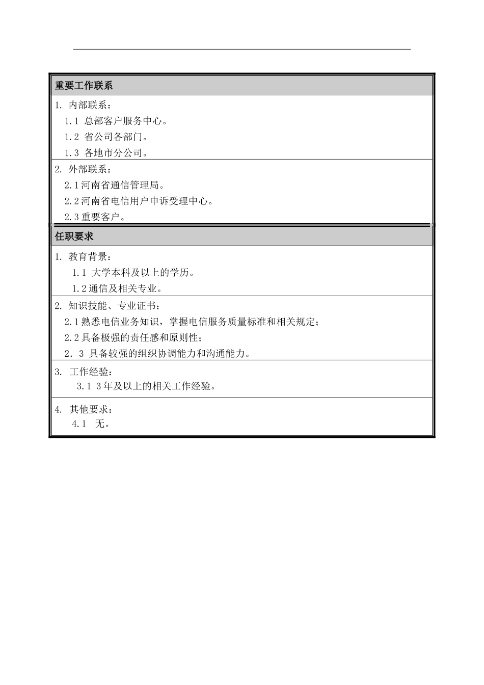 职位说明书-市场营销部-客户服务部经理.doc_第2页