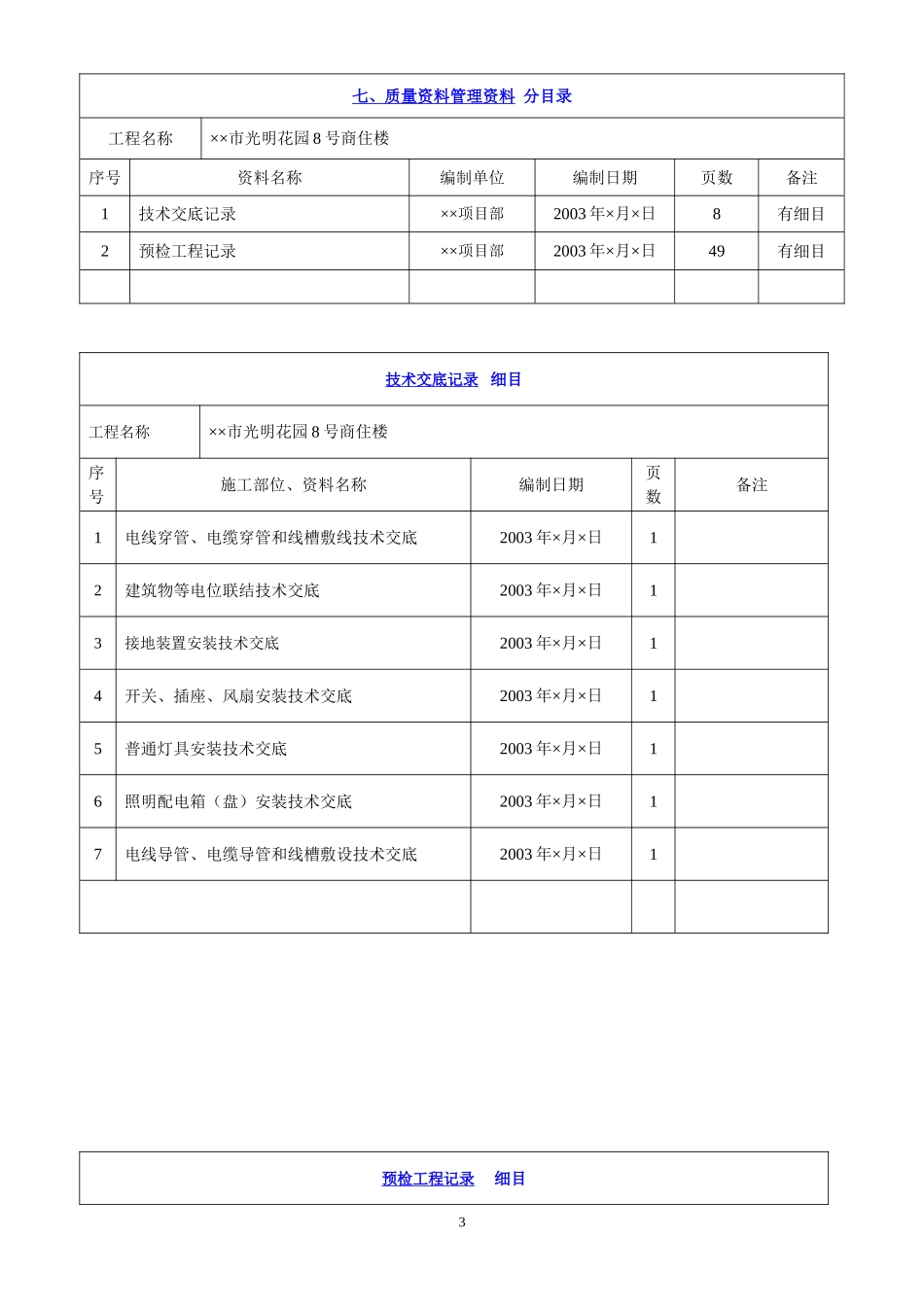 4.6 第六册   建筑电气工程施工资料.DOC_第3页