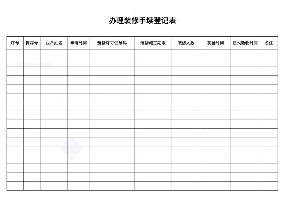 办理装修手续登记表_secret.doc_第1页