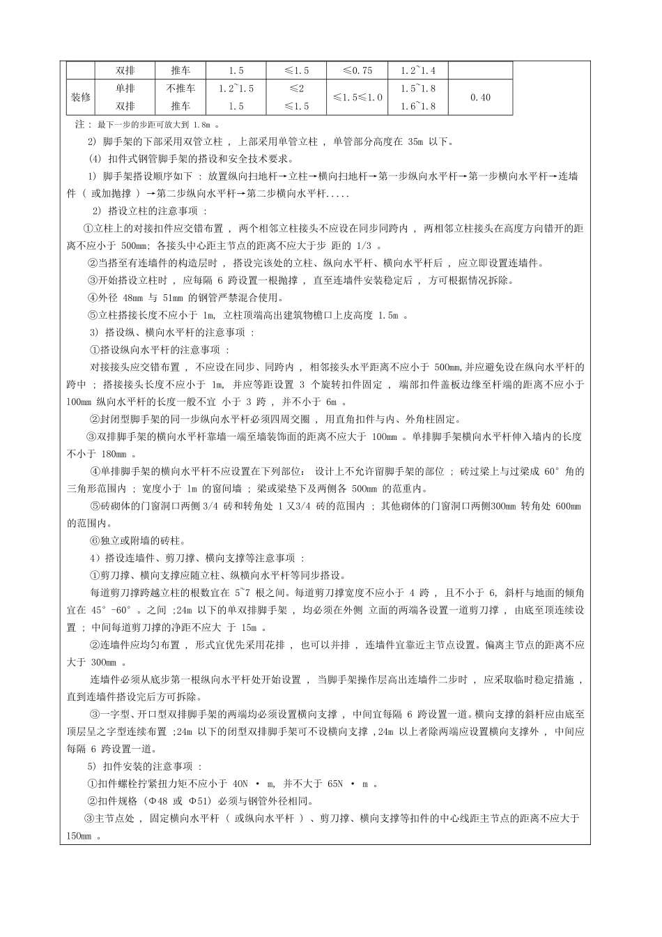 扣件式钢管脚手架搭设与拆除施工安全技术交底.doc_第2页