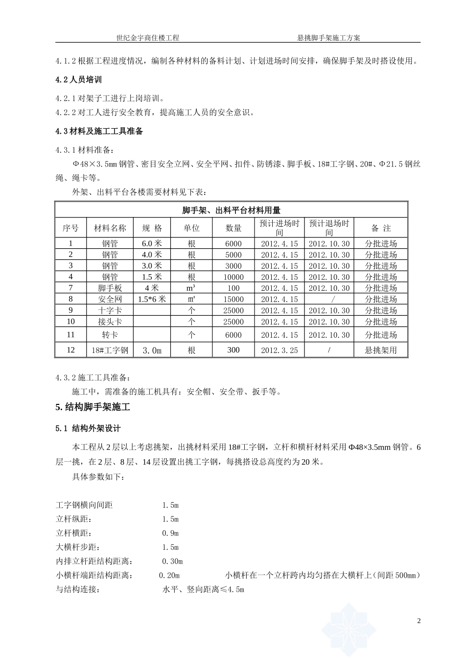 世纪金宇商住楼悬挑脚手架施工方案.doc_第3页