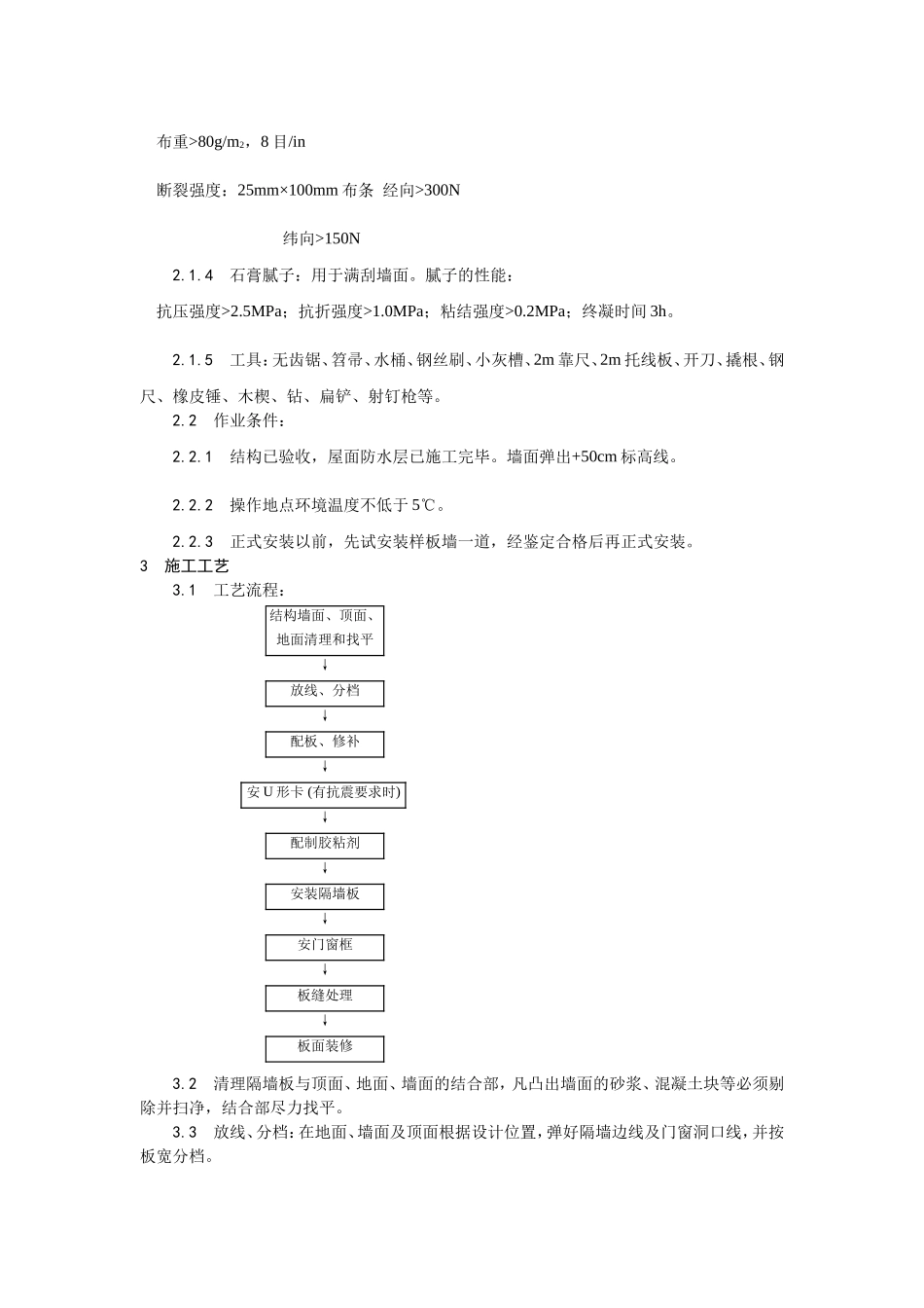017增强水泥（GRC）空心条板隔墙施工工艺 (2).doc_第2页