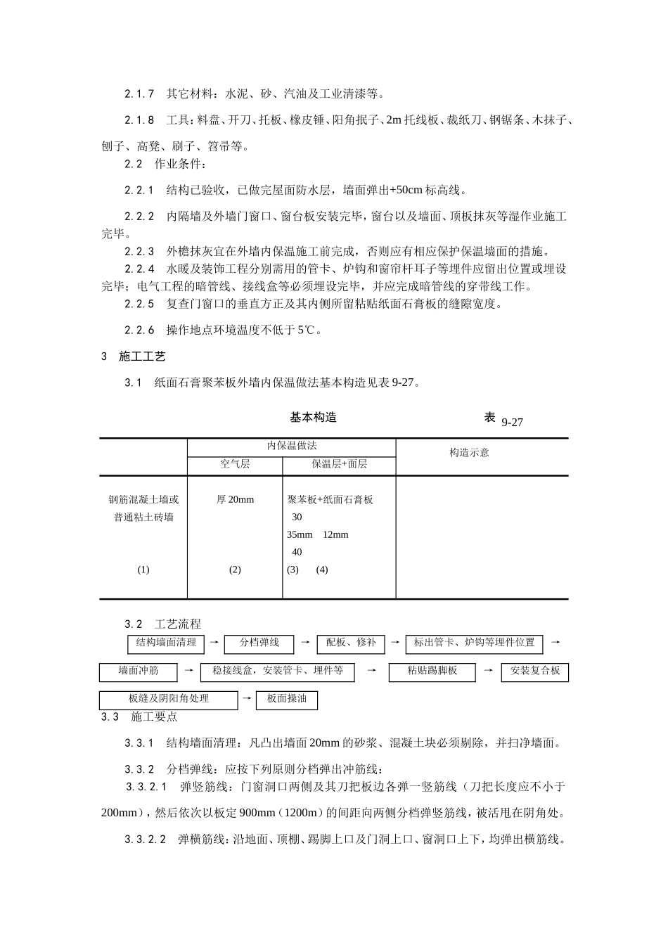 021纸面石膏聚苯复合板外墙内保温墙面施工工艺 (2).doc_第2页