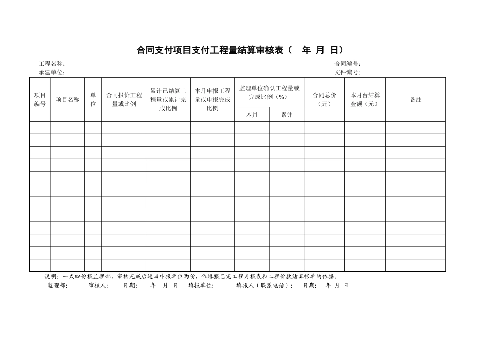 27合同支付项目支付工程量结算审核表.doc_第1页