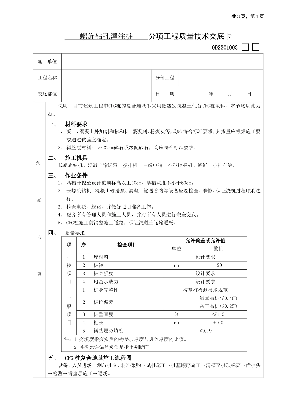 CFG桩复合地基处理工程技术交底.doc_第1页